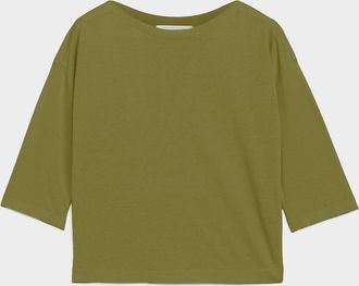 Contemporaine Womens Linen blend boat-neck loose boxy-fit sweater