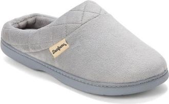 Dearfoams Darcy Quilted Cuff Velour Clog Slipper in Sleet at Nordstrom, Size X-Large
