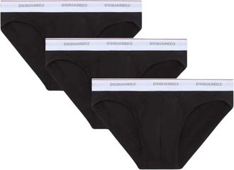 Dsquared2 Ondergoed, Heren, Zwart, XL, Katoen, 3-Pack Katoen Stretch Briefs