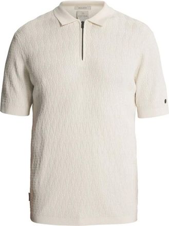 Cast Iron Poloshirt met korte mouwen - Heren - Tops - Beige - Maat: 2XL Katoen