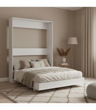Muemue Cama Abatible Vertical Con Colch&oacute;n Blanco 135x200cm