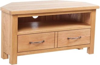 vidaXL Mueble Para Tv Con Cajones Madera Maciza De Roble 88x42x46 Cm Vidaxl