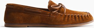 H&M Loafer aus Velours-Spaltleder - Hellbraun