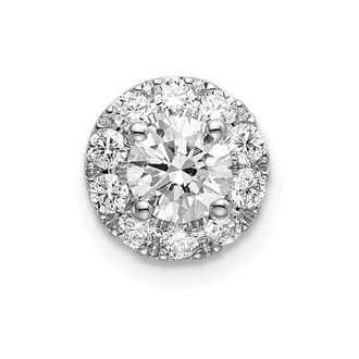 Diamond2Deal 14K White Gold Lab Grown Diamond Round Halo Pendant (0.75ct, VS, G-H)