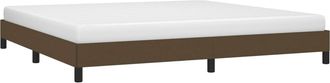 vidaXL Cama Sin Colch&oacute;n Tela Marr&oacute;n Oscuro 200x200 Cm Vidaxl