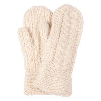 Nirvanna Designs Hand Knit Soho Mittens in White at Nordstrom