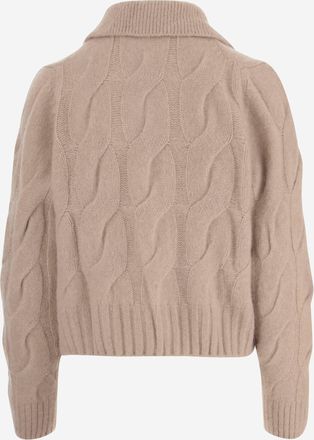 Allude Womens Cardigan Cashmere And Silk Beige Sweater