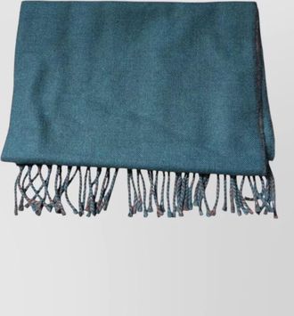 Dolce & Gabbana wool cashmere fringed reversible scarf