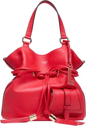 Lancel 1Er Flirt Rode Leren Bucket Tas - Dames - Schoudertassen - Rood - ONE Size - Leer - Tassen