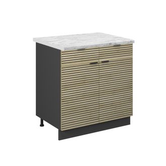 Vicco Mueble Bajo De Cocina Fame-line, Panel De Roble, 80 Cm, Et M&aacute;rmol