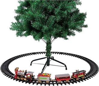 Trade Shop Trade Shop Traesio - Trenino Natalizio Con Slitta Di Babbo Natale a Batteria Decorazione Base Albero
