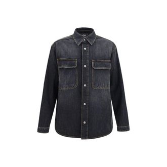 Palm Angels Blue Denim Mens Shirt