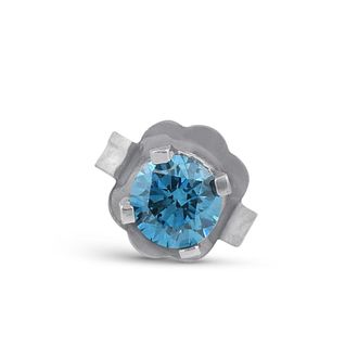 Pompeii3 1/8ct Single Blue Diamond Stud 14K White Gold