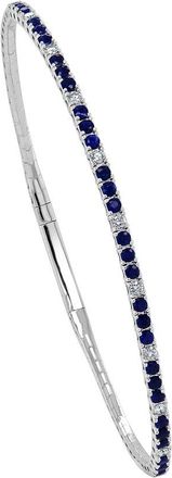 Sabrina Designs 14K 0.22 Ct. Tw. Diamond & Ruby & Sapphire Flexible Bangle Bracelet