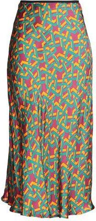 8 by YOOX MULTICOLOR SATIN LONG SKIRT