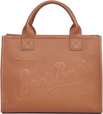 MC2 Saint Barth Gegraveerd Leren Tote - Dames - Shoppers - Bruin - ONE Size - Leer - Tassen