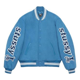 St&uuml;ssy SS24 VARSITY Jacket Blue 115748