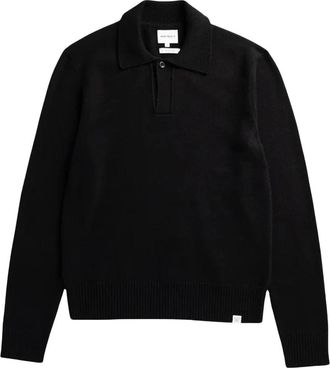 Norse Projects Tops, Heren, Zwart, S, Wol, Ristinge Merino Lamswol Polo