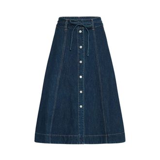 b.young Bylukan Rok - Dames - Rokken - Blauw - Maat: L Denim