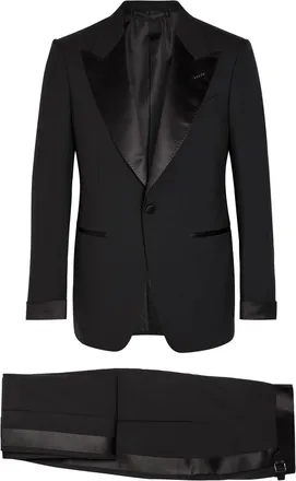 Tom Ford Shelton Satin-trim Wool Evening Suit - Black - 52 (IT52 / XL)