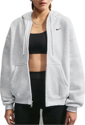 Nike (WMNS) Nike Studio Fleece Medium Weight Oversized Hoodie Birch Heather Black IM8084-051