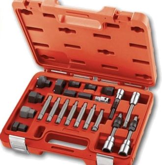 Trade Shop Trade Shop - Kit Di Chiavi Per Smontaggio Puleggia E Alternatore Motore Auto 24 Pezzi