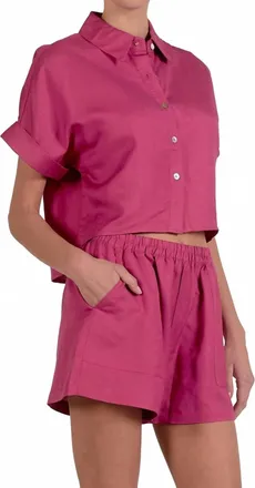 Elan Miami Top In Fuchsia