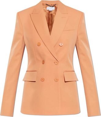 Stella McCartney Blazer met dubbele split - Dames - Blazers - Oranje - XS - Katoen - Jassen