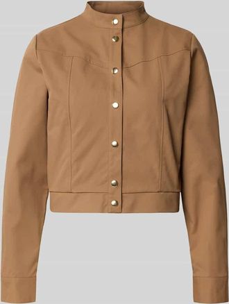 Monari Jacke mit Stehkragen und Knopfleiste in Camel, Gr&ouml;&szlig;e 34