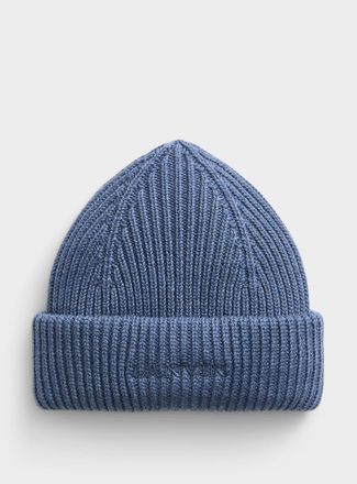 Lanvin Mens Embroidered pure wool Tuque Hat