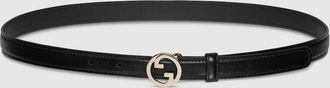 Gucci Blondie Thin Belt, Black, Leather