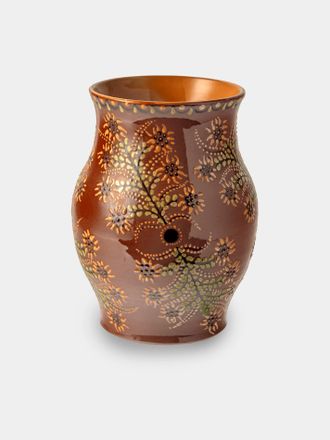 Poterie d'&Eacute;vires Flowers Hand-Painted Ceramic Vase (8in/20cm)