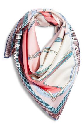 Longchamp Toute Allure Silk Square Scarf in Shrimp at Nordstrom