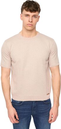 Duck and Cover Heren Mataso Gebreide T-Shirt (Stone)