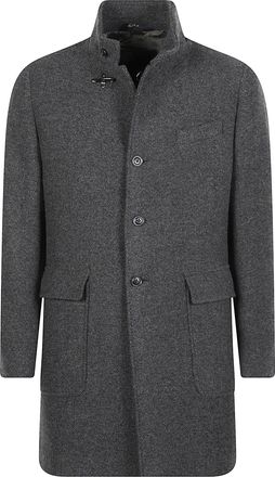 Fay Duty Textured Toggle Wool-Blend Coat