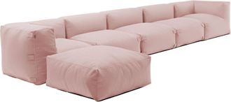 Oviala Sof&aacute; de esquina modular con 3 sillones, 2 &aacute;ngulos, 1 puff rosa cipria