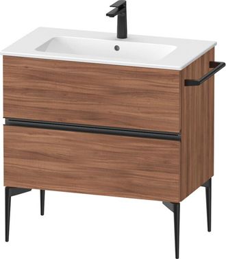 Duravit Sivida Mueble Bajo Lavabo, 2 Cajones, Tirador Negro - Duravit
