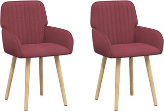 vidaXL Sillas De Comedor 2 Uds. Tela Rojo Vino 56,5 X 50 X 87,5 Cm Vidaxl