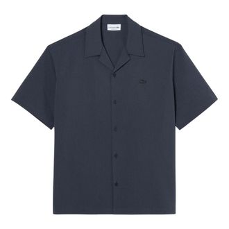Lacoste Short Sleeve Shirts, male, Blue, Size: 4XL 1Hc1 Woven Shirt