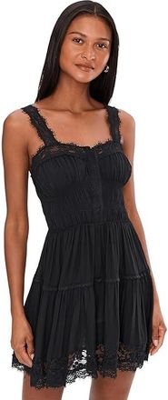 Free People So In Love Mini Slip Womens Underwear Black : MD (Womens 8-10), Cotton/Elastane/Nylon