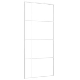 Berkfield Home Sliding Door Frosted ESG Glass & Aluminium 90x205 cm White