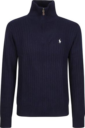 Polo Ralph Lauren ribbed zip-neck sweaters - Blue