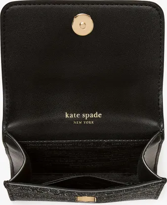 Kate Spade New York Womens Serena Phone Crossbody Wallet Bag in Black | Canvas