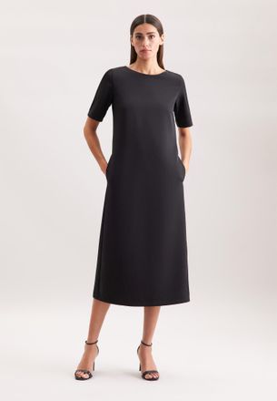 Seidensticker Sommerkleid SEIDENSTICKER, Damen, Gr. M38, Normalgr&ouml;ssen, schwarz, 100% Polyester, unifarben, regular fit, Kleider Sommerkleid, 1/2 Uni