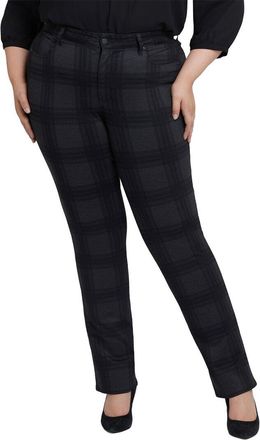 NYDJ Plus Marilyn Piedmont Plaid Straight Leg Jean