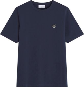 Maison Kitsun&eacute; Fox Head Comfort T-Shirt - Heren - T-shirts - Blauw - XL - Katoen - Tops