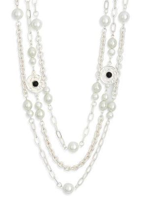 Karine Sultan Triple Row Chain Necklace in Silver at Nordstrom Rack