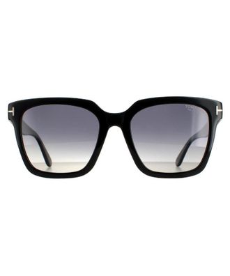 Tom Ford Square Womens Shiny Black Smoke Polarized Selby FT0952 - One Size