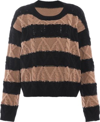 Mymo Gebreide trui Dames Zwartbruin