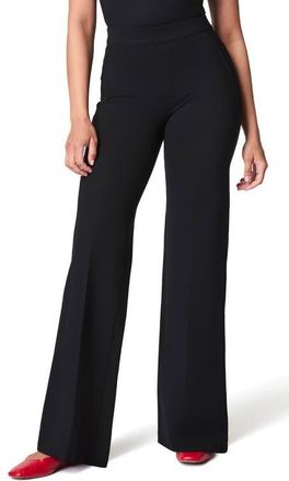 Spanx SPANXsupersmooth PerfectFit Ponte Wide Leg Pants in Classic Black at Nordstrom, Size 3X